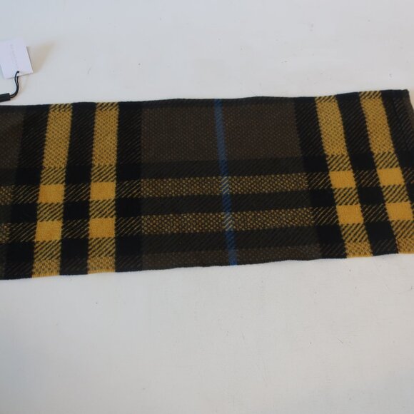 NWT Womens Burberry London Khaki Green Merino Wool Cashmere Plaid Neck Warmer OS - Picture 4 of 9